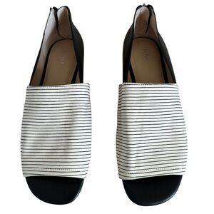 Botkier New York Maxine Peep Toe Striped Flats Size 9.5